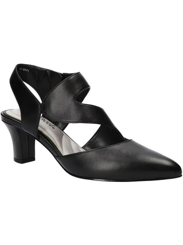 Fashionable Leather Slingback Pumps for Casual Wear--Venue Womens Faux Leather Slingback Pumps