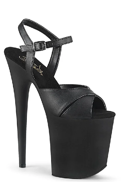 Trendy Peep Toe Platform Heels Crafted from Genuine Leather--FLAMINGO-816 Black Peep Toe Platform Heels