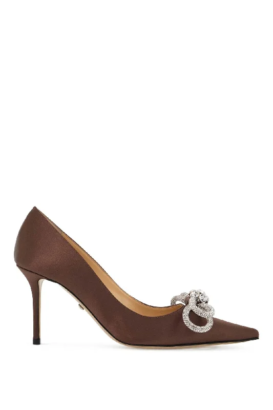 Mach E Mach Crystal-Studded Double Bow Pumps---Charming Bow Pumps for a Cute and Stylish Look