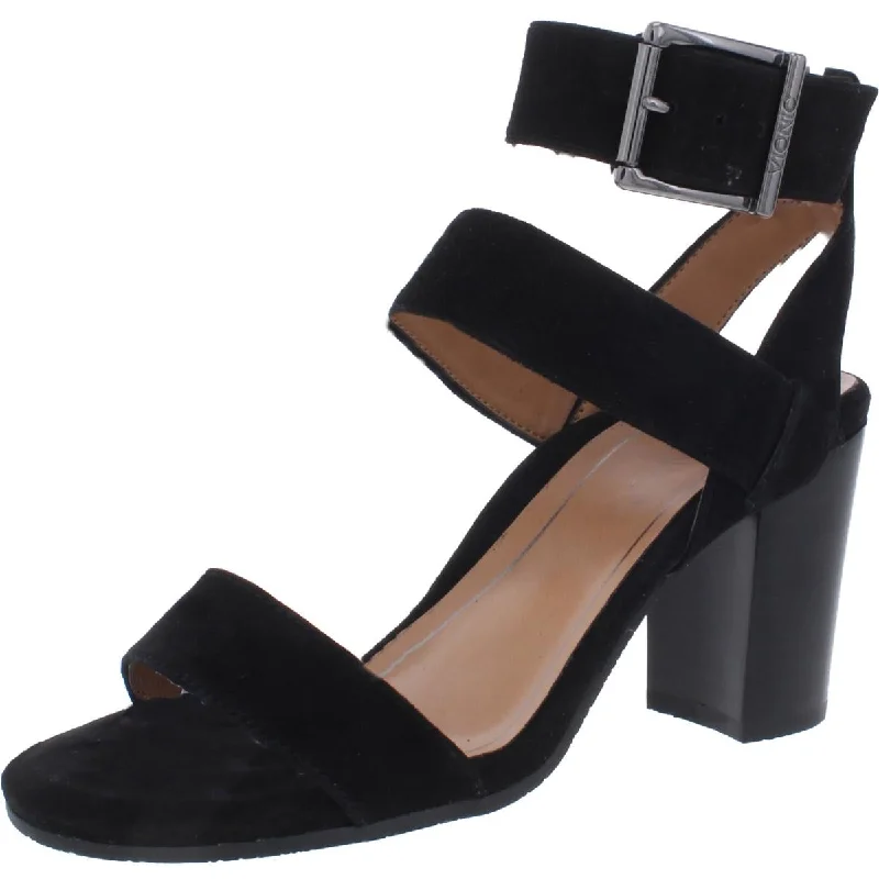 Stylish Ankle Strap Heels for Women--Vionic Womens Sofia Suede Ankle Strap Block Heels