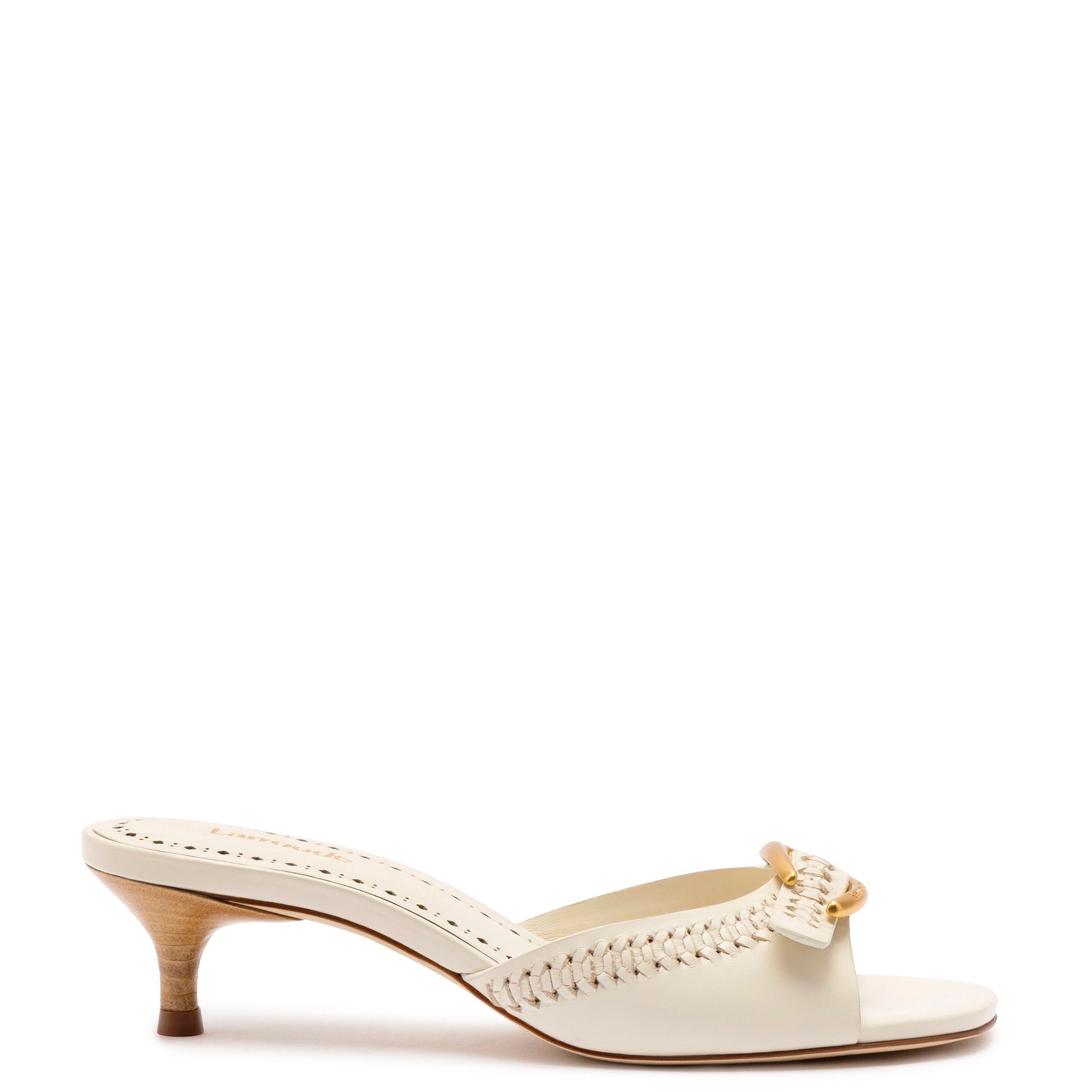 Verona Mule In Ivory Leather---Comfortable Leather Pumps for Office and Everyday Wear