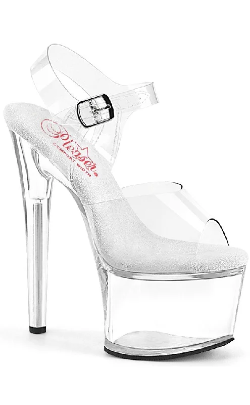 Stylish Platform Heels for Extra Height--PASSION-708 Clear Platform Heels