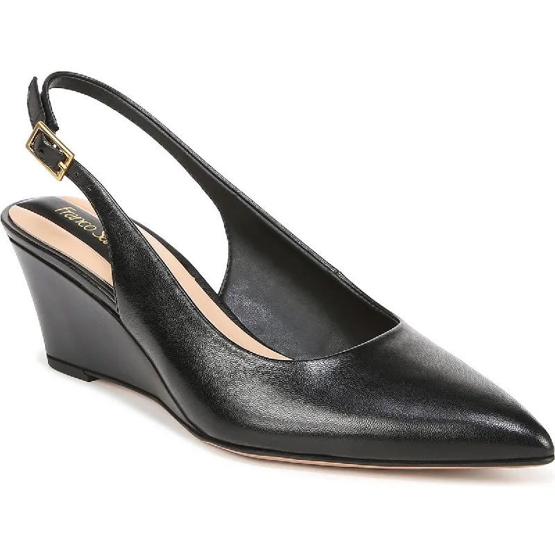 Stiletto Heel Pumps with Perfect Fit--Franco Sarto Womens Tessa Cushioned Footbed Pointed Toe Slingback Heels-Fashionable & Classic