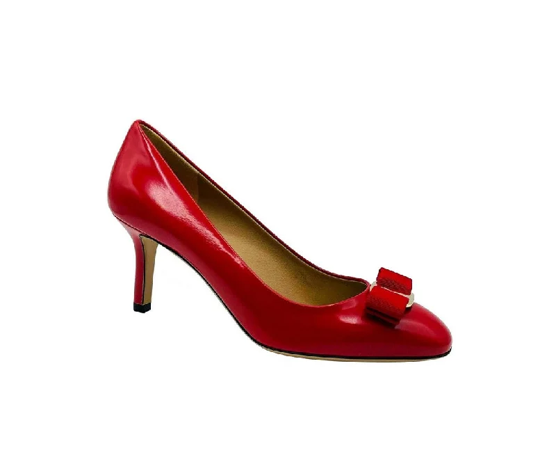 Salvatore Ferragamo Women's  Leather Bow Heel Pump---Charming Bow Pumps for a Cute and Stylish Look