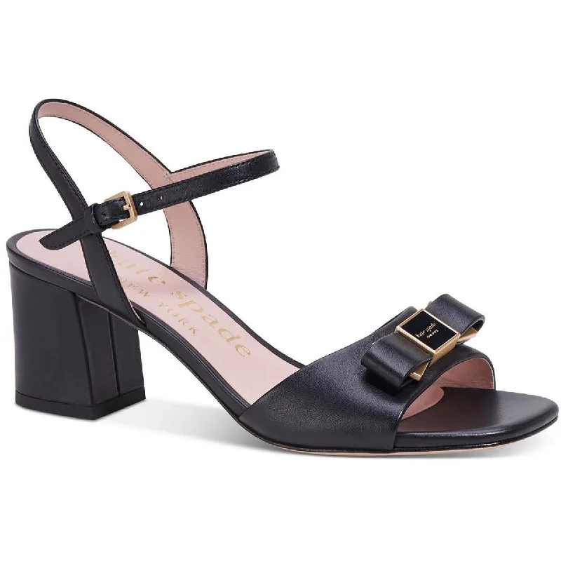 Trendy Chunky Heel Pumps for Casual Wear--Kate Spade New York Womens Bowdie Mid Leather Block Heel Slingback Heels