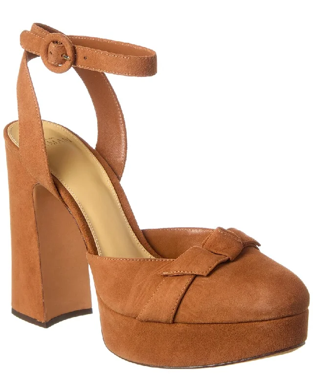 Affordable Suede Ankle Pumps for All-Day Wear--Alexandre Birman Clarita Vita 120 Suede Platform Pump