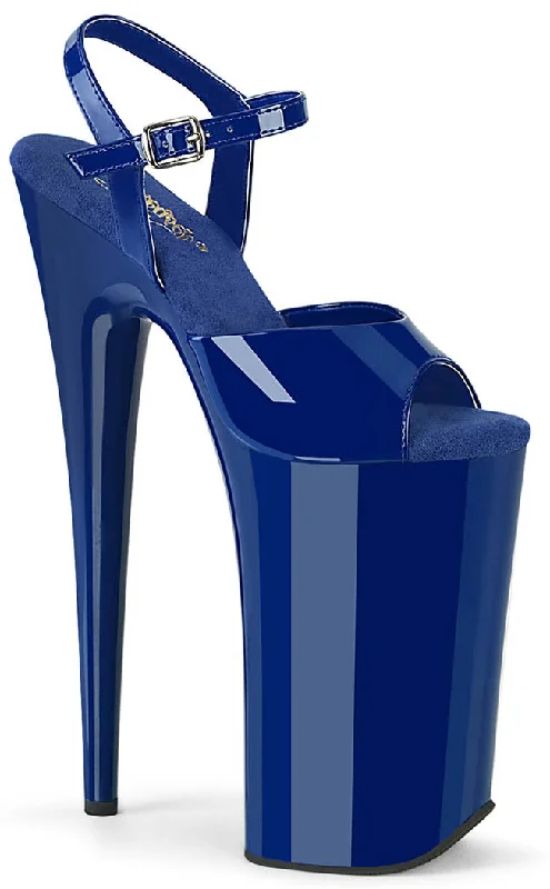 Sleek and Shiny Patent Pump Heels for a Polished Look--BEYOND-009 Royal Blue Patent 10 Inch Heels