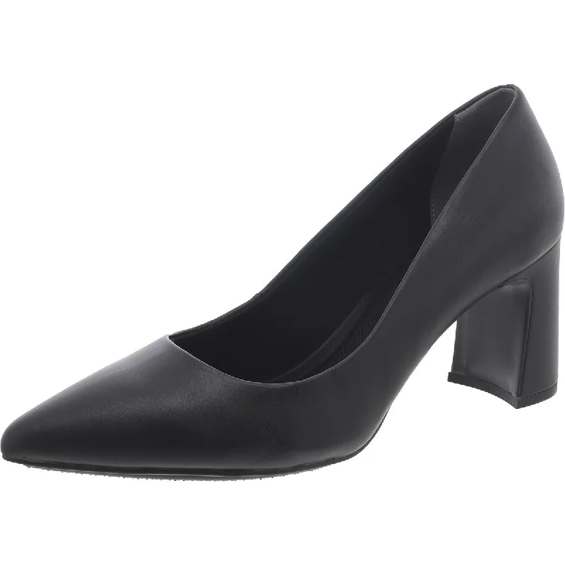 Stiletto Heel Pumps with Perfect Fit--Anne Klein Womens Benedette Faux Leather Pointed Toe Pumps-Fashionable & Classic