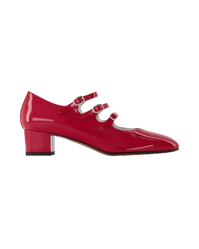 Sleek and Shiny Patent Pump Heels for a Polished Look--Kina Babies in Red Patent Leather