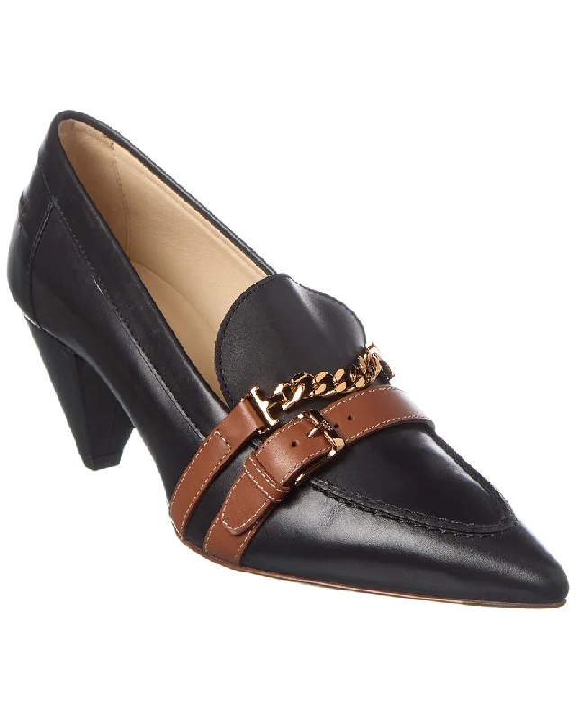 TOD’s Logo Leather Pump---Comfortable Leather Pumps for Office and Everyday Wear