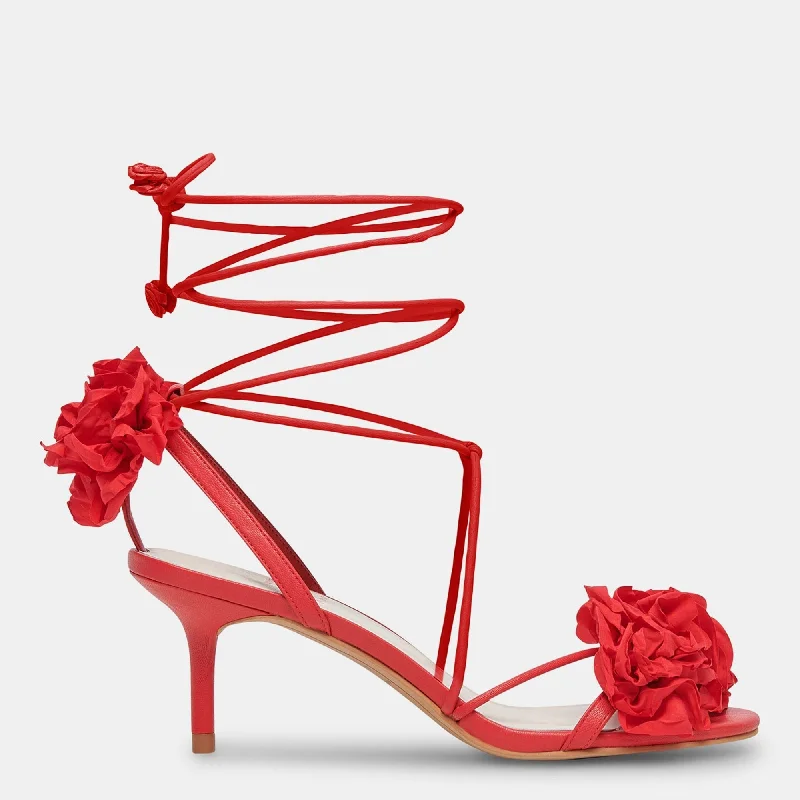 Versatile Heeled Sandals for Any Occasion---Sophia Heels Red Stella