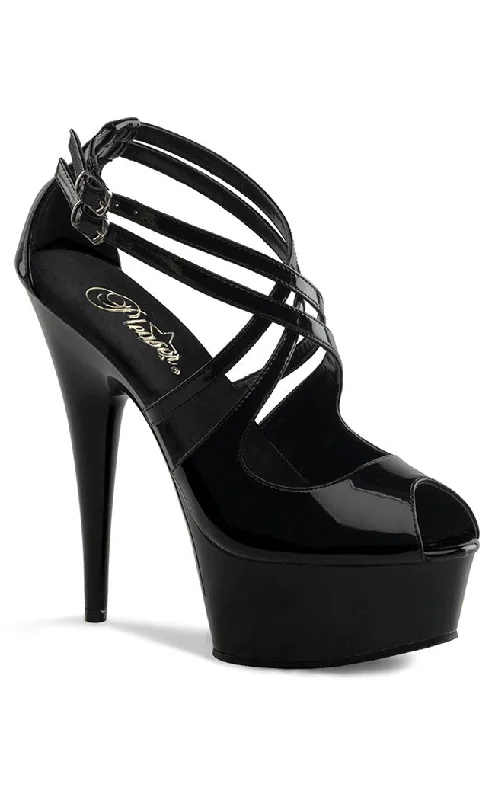 Sleek and Shiny Patent Pump Heels for a Polished Look--DELIGHT-612 Black Patent Platform Heels