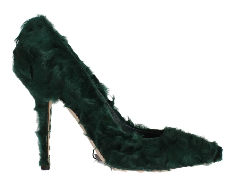 Dolce & Gabbana Elegant  Xiangao Fur Leather Women's Pumps---Comfortable Leather Pumps for Office and Everyday Wear