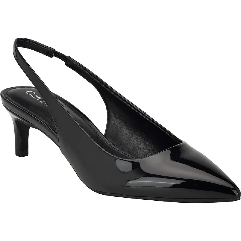 Calvin Klein Womens DAINTY  Pointed toe Slingback Kitten Heels---Fashionable Kitten Heels for Date Night