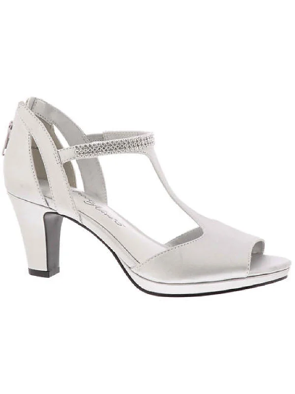 Versatile Heeled Sandals for Any Occasion---Flash Womens Zipper Man Made T-Strap Heels