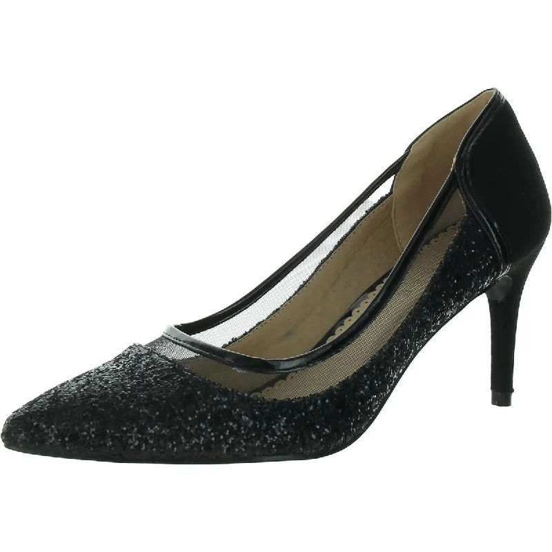 Womens Glitter Pointed Toe Pumps---Trendy Glitter Heels for a Glamorous Look