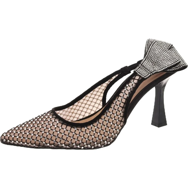 Affordable Rhinestone Pumps for a Dazzling Look---INC Womens Rhinestone Mesh Slingback Heels