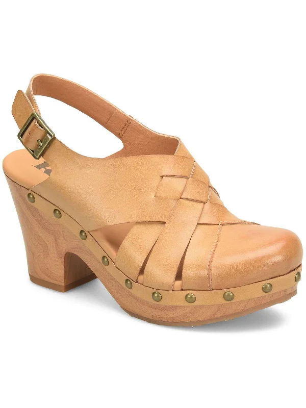 Trendy Chunky Heel Pumps for Casual Wear--Wynne Womens Buckle Wood Block Heels