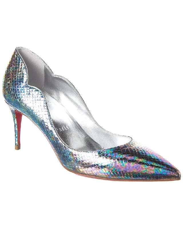 Christian Louboutin Hot Chick 70 Snake-Embossed Leather Pump---Comfortable Leather Pumps for Office and Everyday Wear