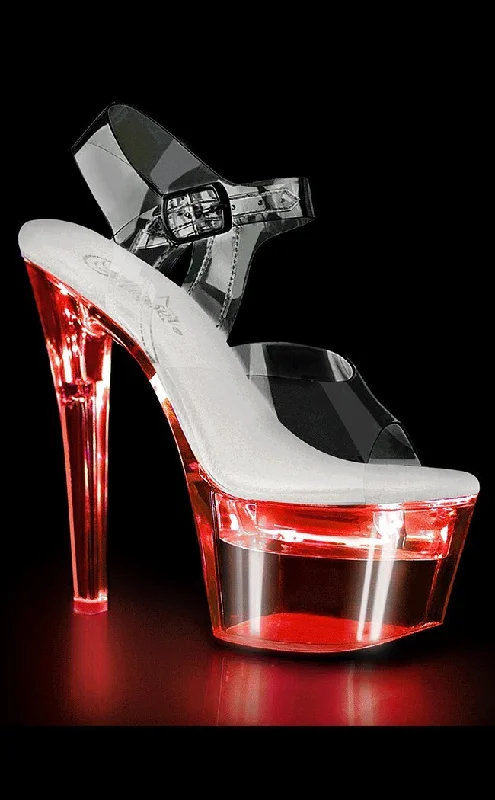 Stylish Platform Heels for Extra Height--FLASHDANCE-708 Clear Light Up Platform Heels