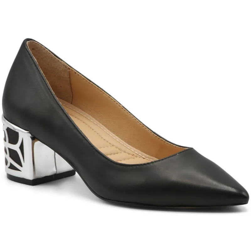 Stiletto Heel Pumps with Perfect Fit--Adrienne Vittadini Womens Flori Faux Leather Pointed Toe Pumps-Fashionable & Classic