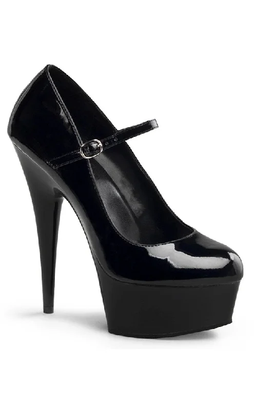 Sleek and Shiny Patent Pump Heels for a Polished Look--DELIGHT-687 Black Patent Platform Heels