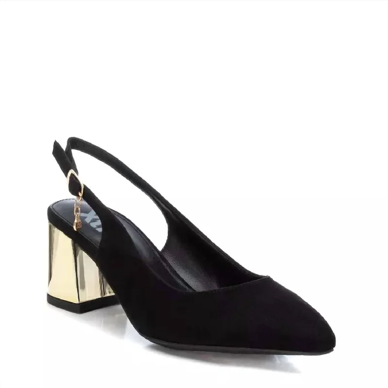 Versatile Heeled Sandals for Any Occasion---Women's Slingback Pumps Shoes In Black