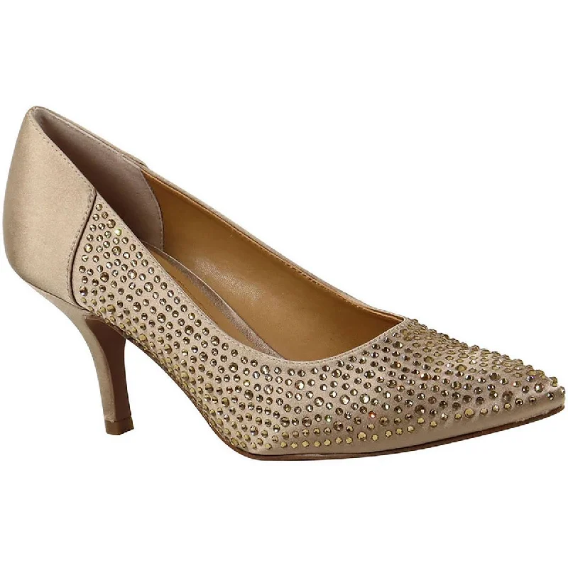 J. Renee Womens Rishna Rhinestones Kitten Heel Pumps---Fashionable Kitten Heels for Date Night