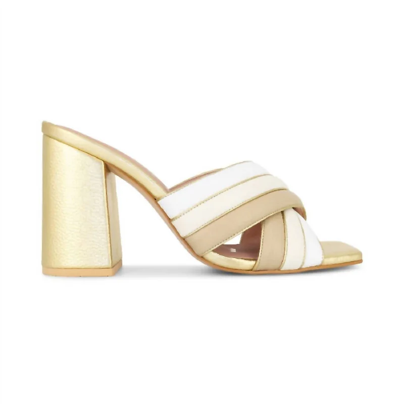 Versatile Heeled Sandals for Any Occasion---Giulia Midi Heel In Gold