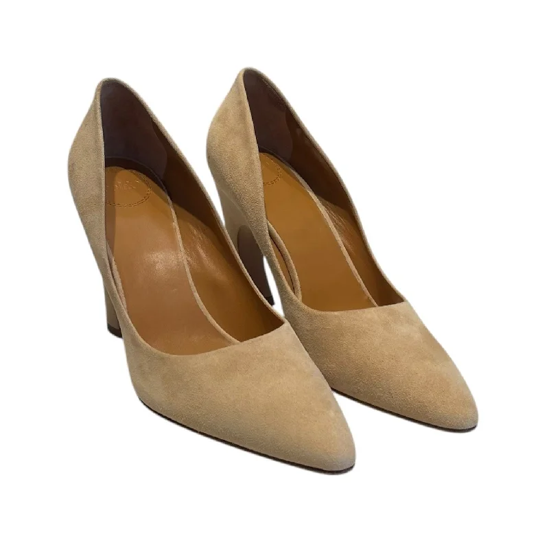 Affordable Suede Ankle Pumps for All-Day Wear--Chloe/Heels/EU 39/Suede/BEG/oli pump