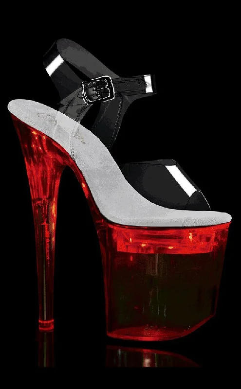 Stylish Platform Heels for Extra Height--FLASHDANCE-808 Clear Light Up Platform Heels