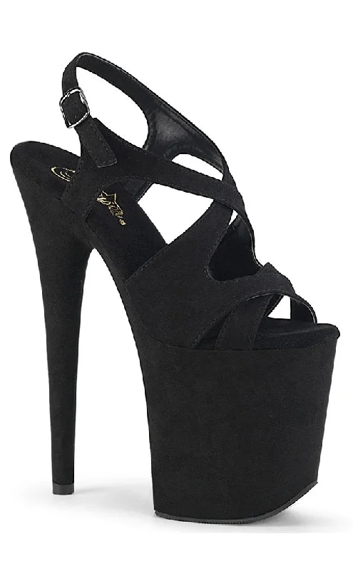 Affordable Suede Ankle Pumps for All-Day Wear--FLAMINGO-831FS Black Suede Platform Heels