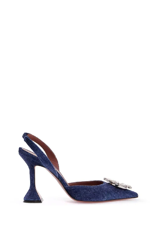 Luxurious Velvet Women's Pumps with Soft Finish---Amina Muaddi Velvet Slingback Beg