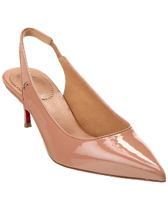 Sleek and Shiny Patent Pump Heels for a Polished Look--Christian Louboutin Sporty Kate 55 Patent Slingback Pump