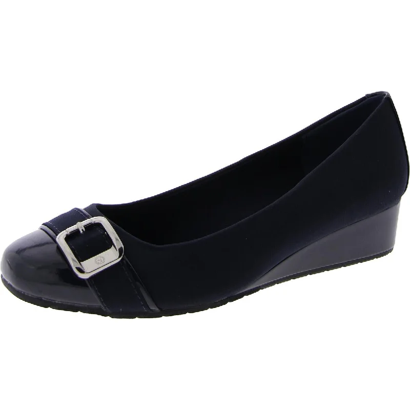 Stylish Slip-On Pumps for Quick Elegance---MORGAN Womens Round toe Slip on Wedge Heels