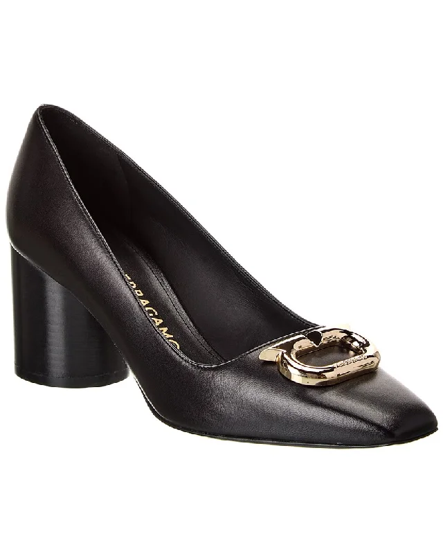 Ferragamo Pania Leather Pump---Comfortable Leather Pumps for Office and Everyday Wear