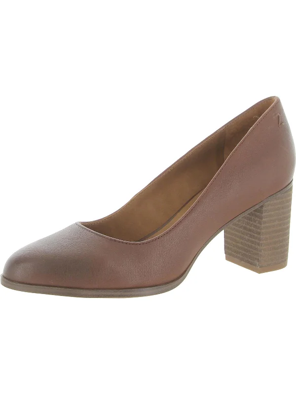 Gloria Womens Leather Slip-On Pumps---Comfortable Leather Pumps for Office and Everyday Wear