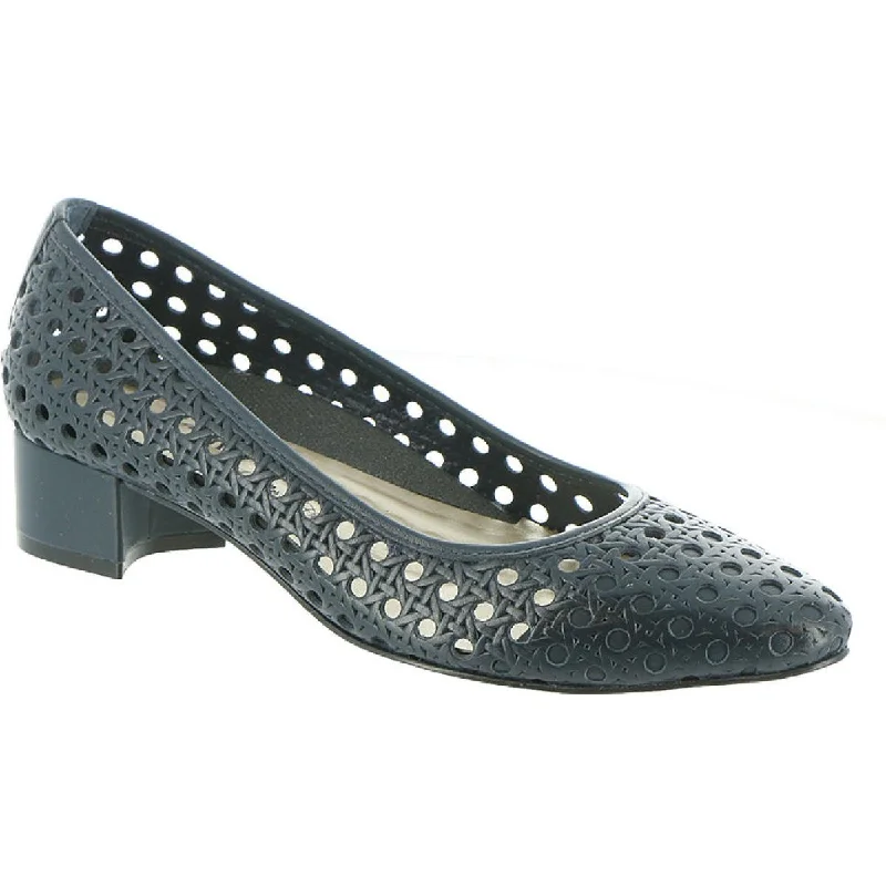 Hera Womens Leather Slip-On Pumps---Comfortable Leather Pumps for Office and Everyday Wear