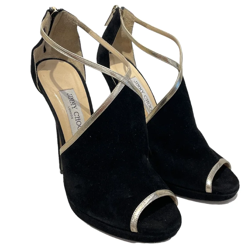 Affordable Suede Ankle Pumps for All-Day Wear--JIMMY CHOO/Heels/US 8.5/Suede/BLK/