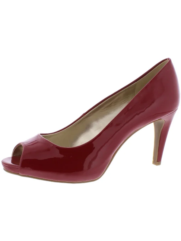 Sleek and Shiny Patent Pump Heels for a Polished Look--Rainaa 3 Womens Patent Dress Peep-Toe Heels