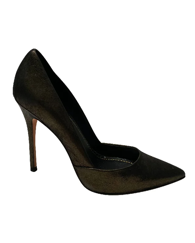 Jean-Michel Cazabat Emma Pumps in Black Leather---Comfortable Leather Pumps for Office and Everyday Wear