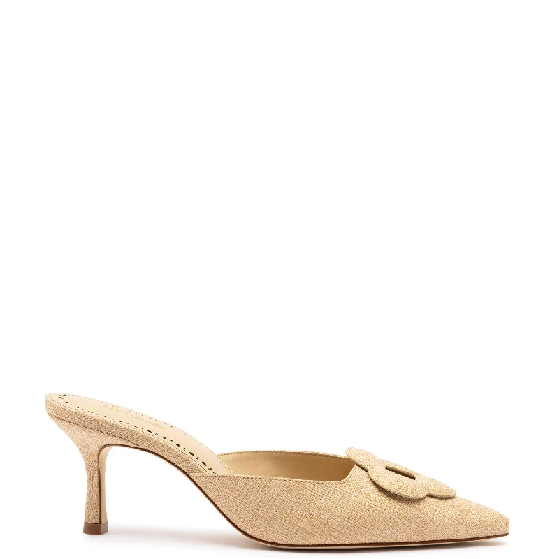 Versatile Heeled Sandals for Any Occasion---Flora Pump In Beige Raffia