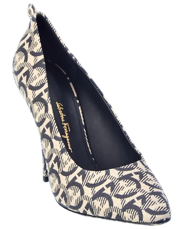 Versatile Heeled Sandals for Any Occasion---Ferragamo Judy X5 Canvas Pump