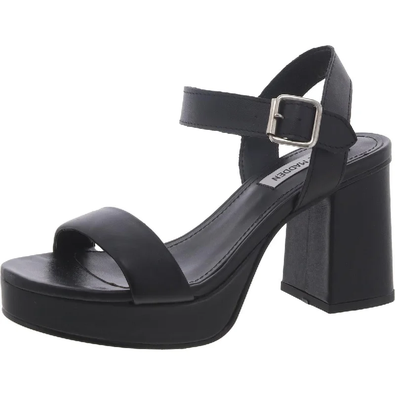 Trendy Chunky Heel Pumps for Casual Wear--Womens Faux Leather Block Heel Platform Heels