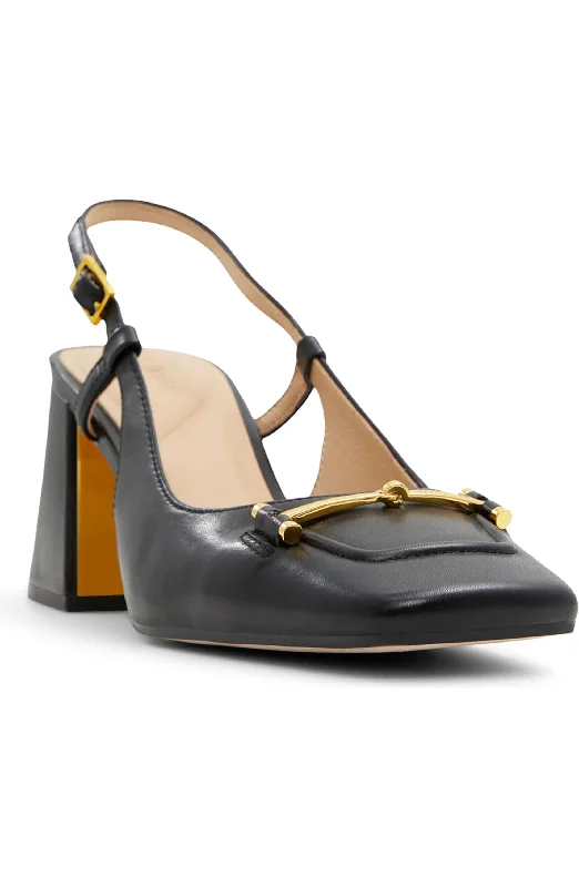 Fashionable Leather Slingback Pumps for Casual Wear--Ted Baker Women's Mia Icon Leather Slingback Pumps, Black