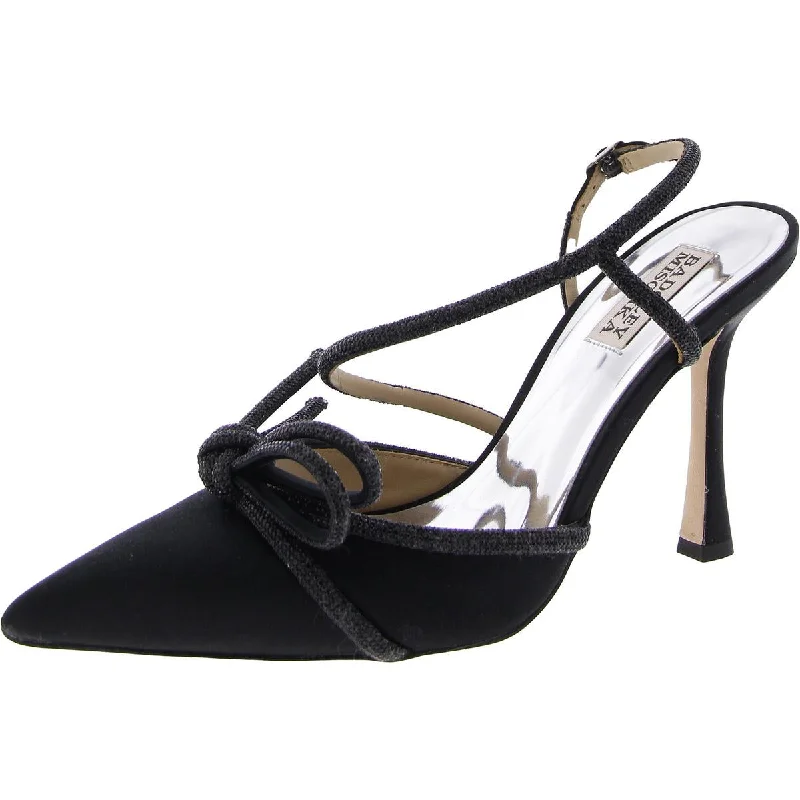 Stiletto Heel Pumps with Perfect Fit--Badgley Mischka Womens ELAINE Satin Pointed toe Pumps-Fashionable & Classic