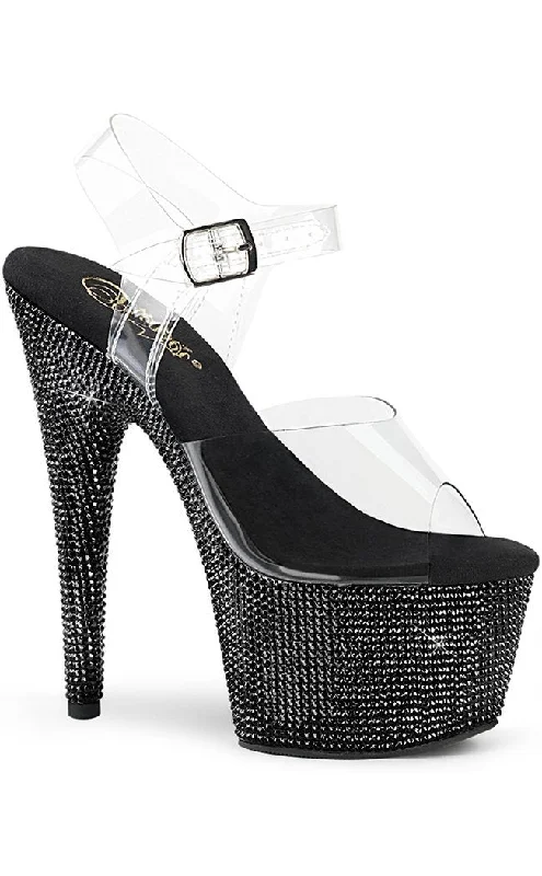 Affordable Rhinestone Pumps for a Dazzling Look---BEJEWELED-708DM Black Rhinestone Heels