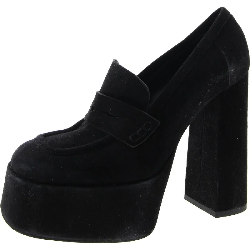 Affordable Suede Ankle Pumps for All-Day Wear--Paris Womens Platform Suede Loafer Heels