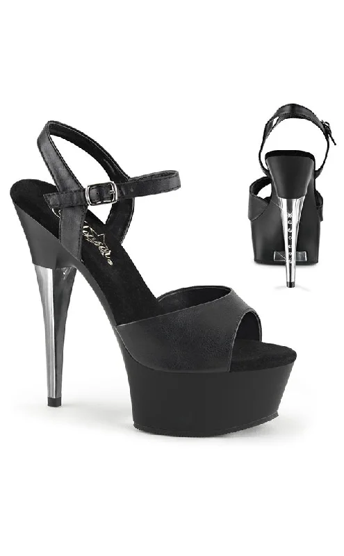 CAPTIVA-609 Black Vegan Leather Heels---Comfortable Leather Pumps for Office and Everyday Wear