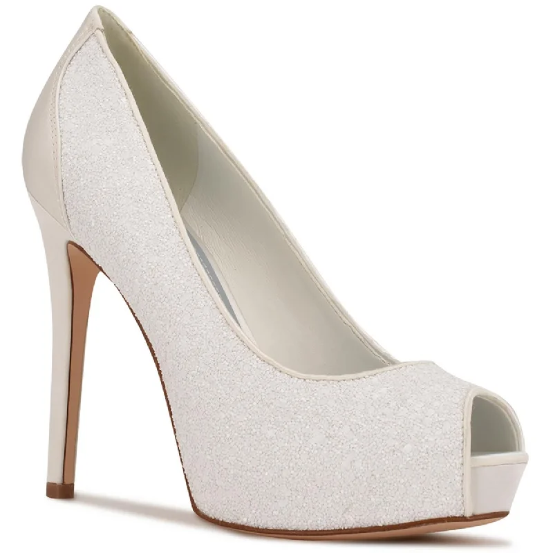 Hizzia Womens Glitter Peep Toe Pumps---Trendy Glitter Heels for a Glamorous Look